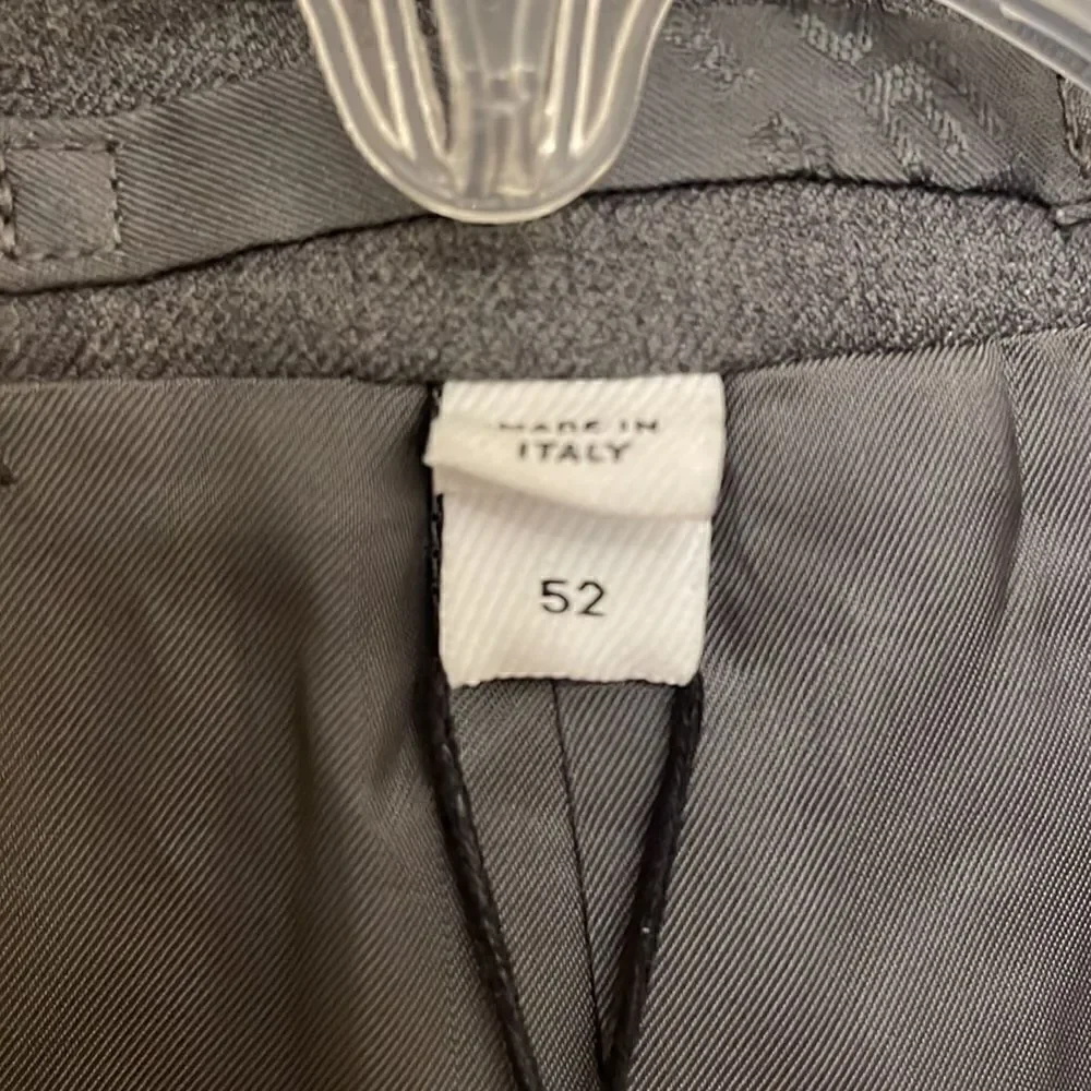 Burberry Charcoal Grey English Fit Wool Tailored Jacket With Cargo Belt Detail